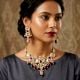 Handcrafted Ruby Kundan Bridal Necklace Set with Pearl Embellishments